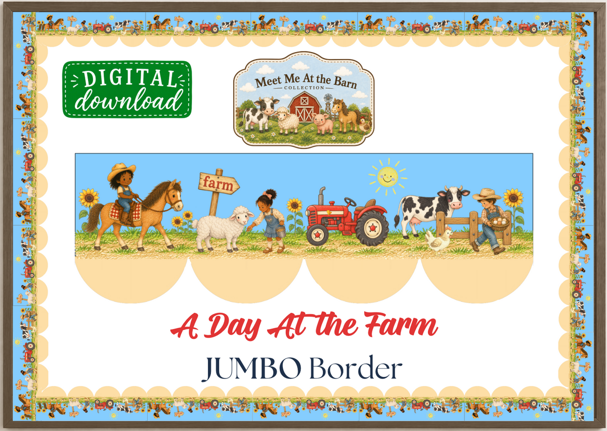 Jumbo Day at the Farm Border – Printable Bulletin Board Border | Meet Me At the Barn Collection | Digital Download