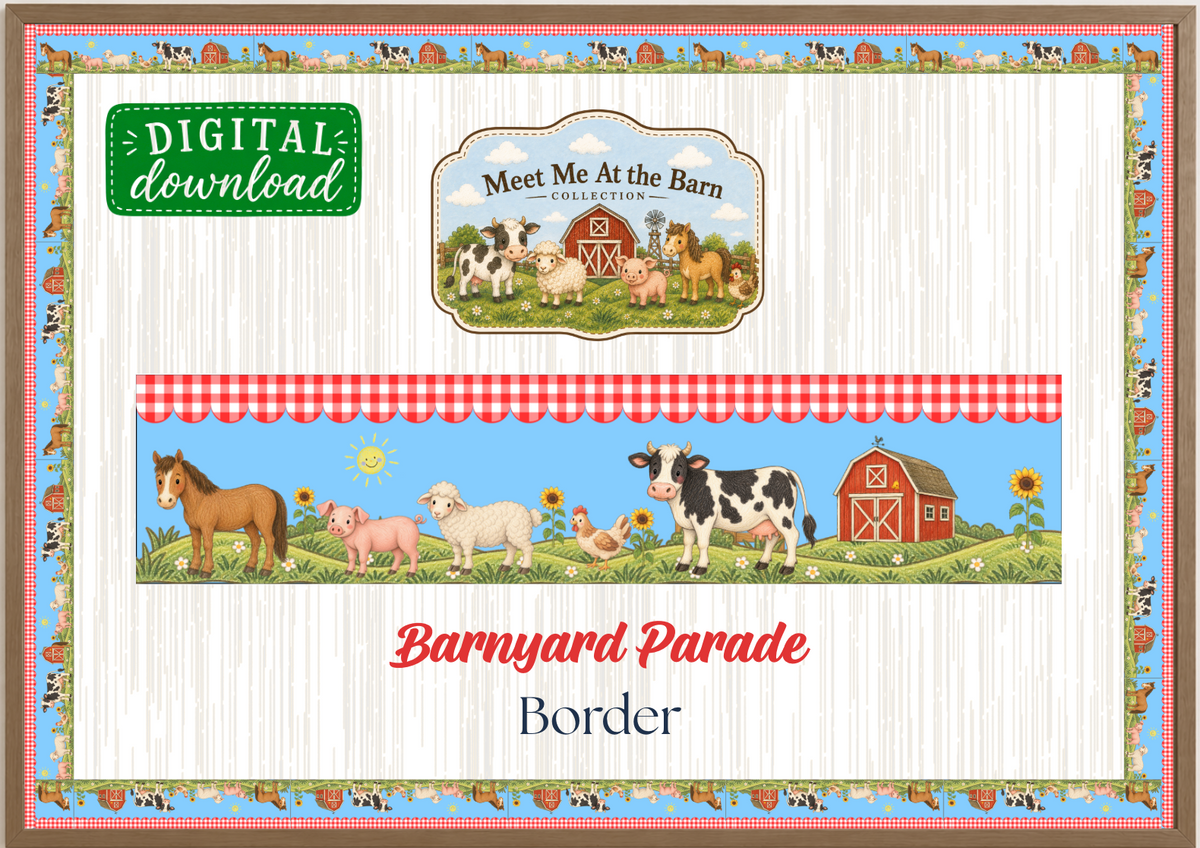 Barnyard Parade – Printable Bulletin Board Border | Meet Me At the Barn Collection | Digital Download
