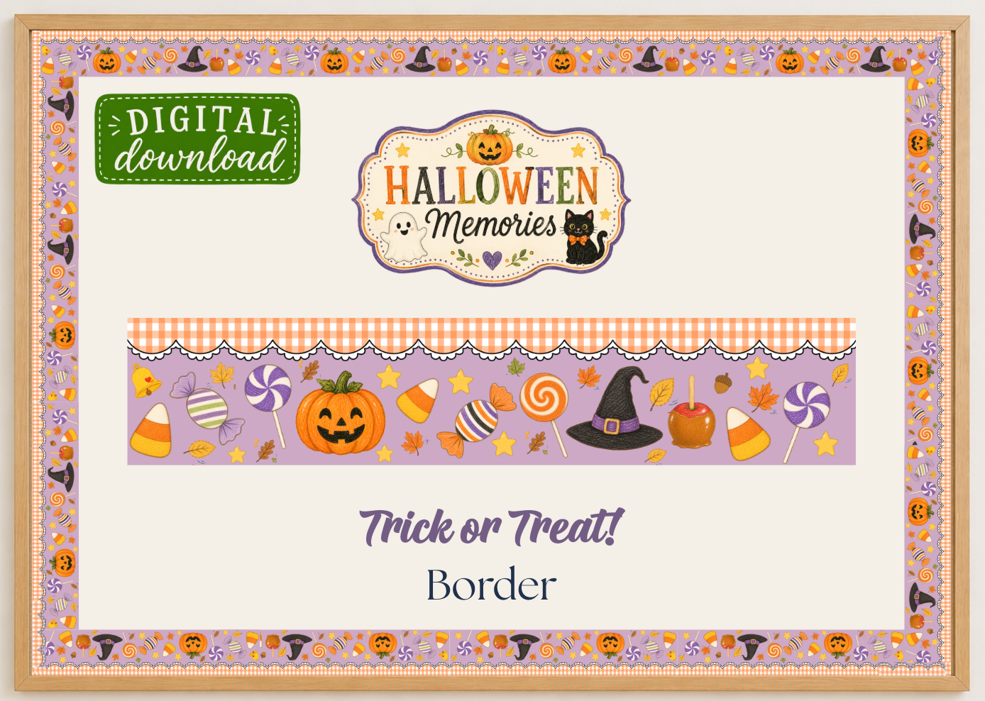Trick or Treat! Printable Bulletin Board Border | Halloween Memories Collection | Digital Classroom Decor