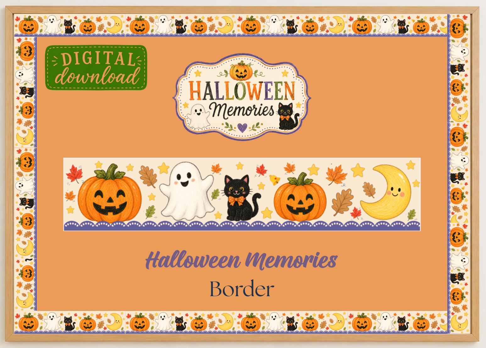 Halloween Memories Printable Bulletin Board Border | Halloween Memories Collection | Digital Classroom Decor