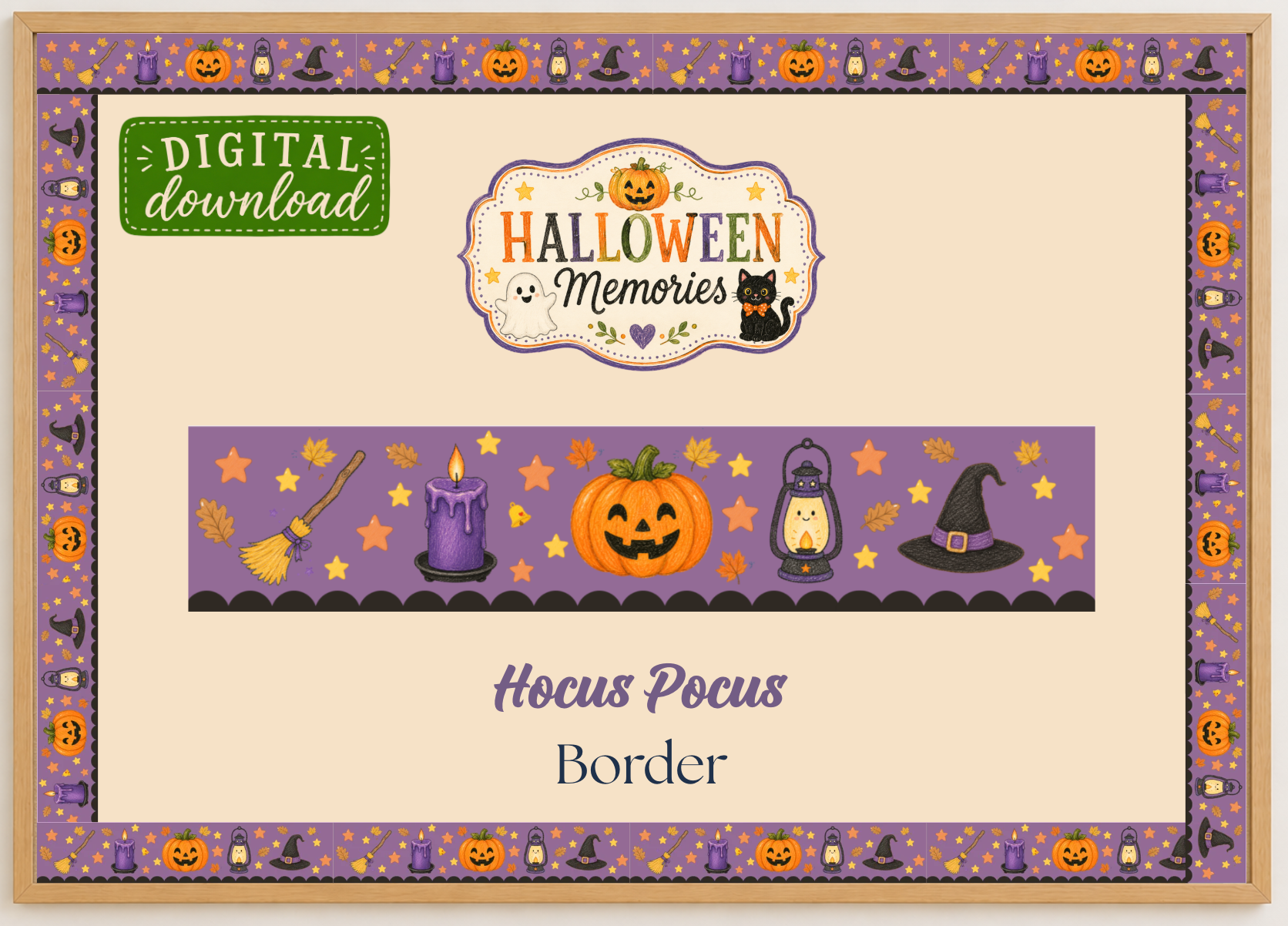 Hocus Pocus Printable Bulletin Board Border | Halloween Memories Collection | Digital Classroom Decor